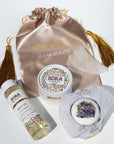 Lavender Silk Bath Bomb, Gua Sha and Body Oil Set - Koka Beauty