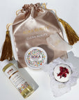Rose Silk Bath Bomb, Gua Sha and Body Oil Set - Koka Beauty