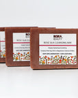 Rose Soap Made With Crushed Rose Petals, French Pink Clay & Silk - Koka Beauty