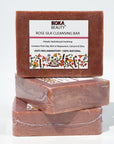 Rose Soap Made With Crushed Rose Petals, French Pink Clay & Silk - Koka Beauty