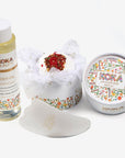 White Lily Silk Bath Bomb, Gua Sha and Body Oil Set - Koka Beauty