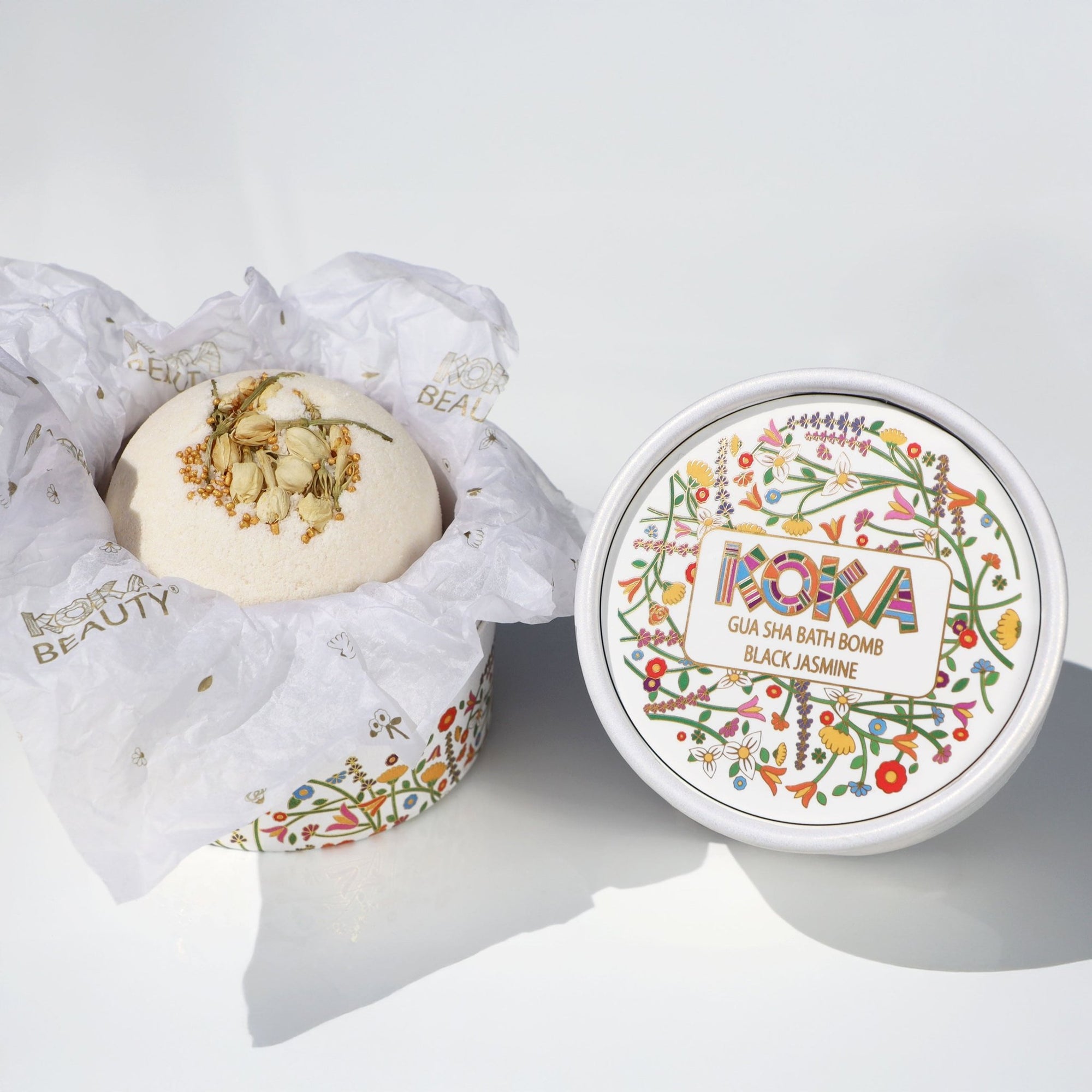 Jasmine Bath Bomb & Soap Handmade with Real Jasmine Flowers - Koka Beauty