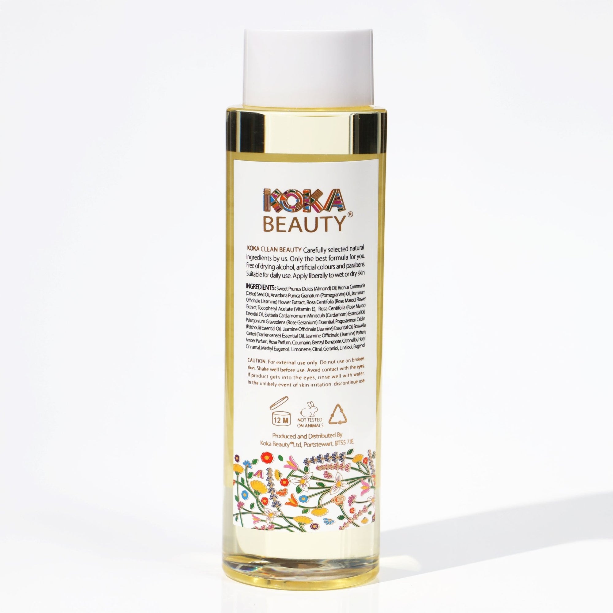 Black Jasmine Body Oil Made With Patchouli, Jasmine &amp; Rose Essential Oils- Koka Beauty, 120 ml