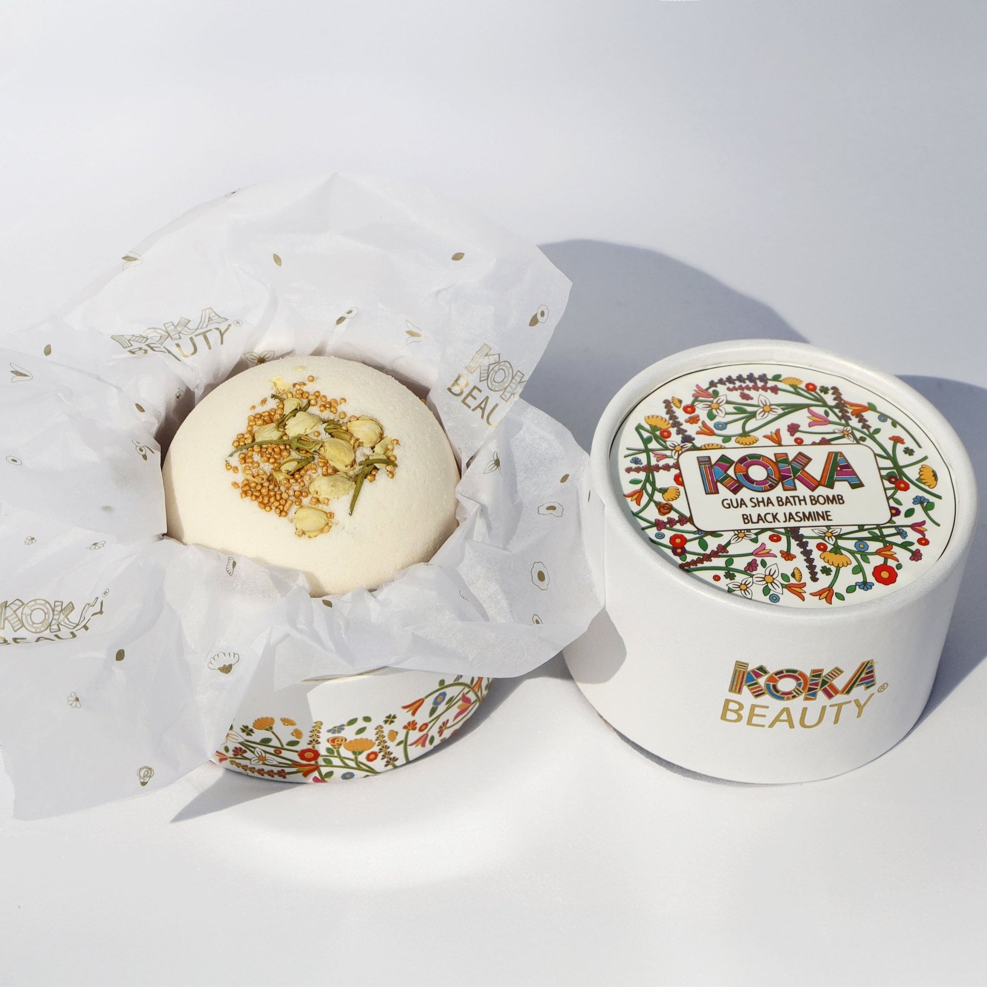 Jasmine Bath Bomb & Soap Handmade with Real Jasmine Flowers - Koka Beauty