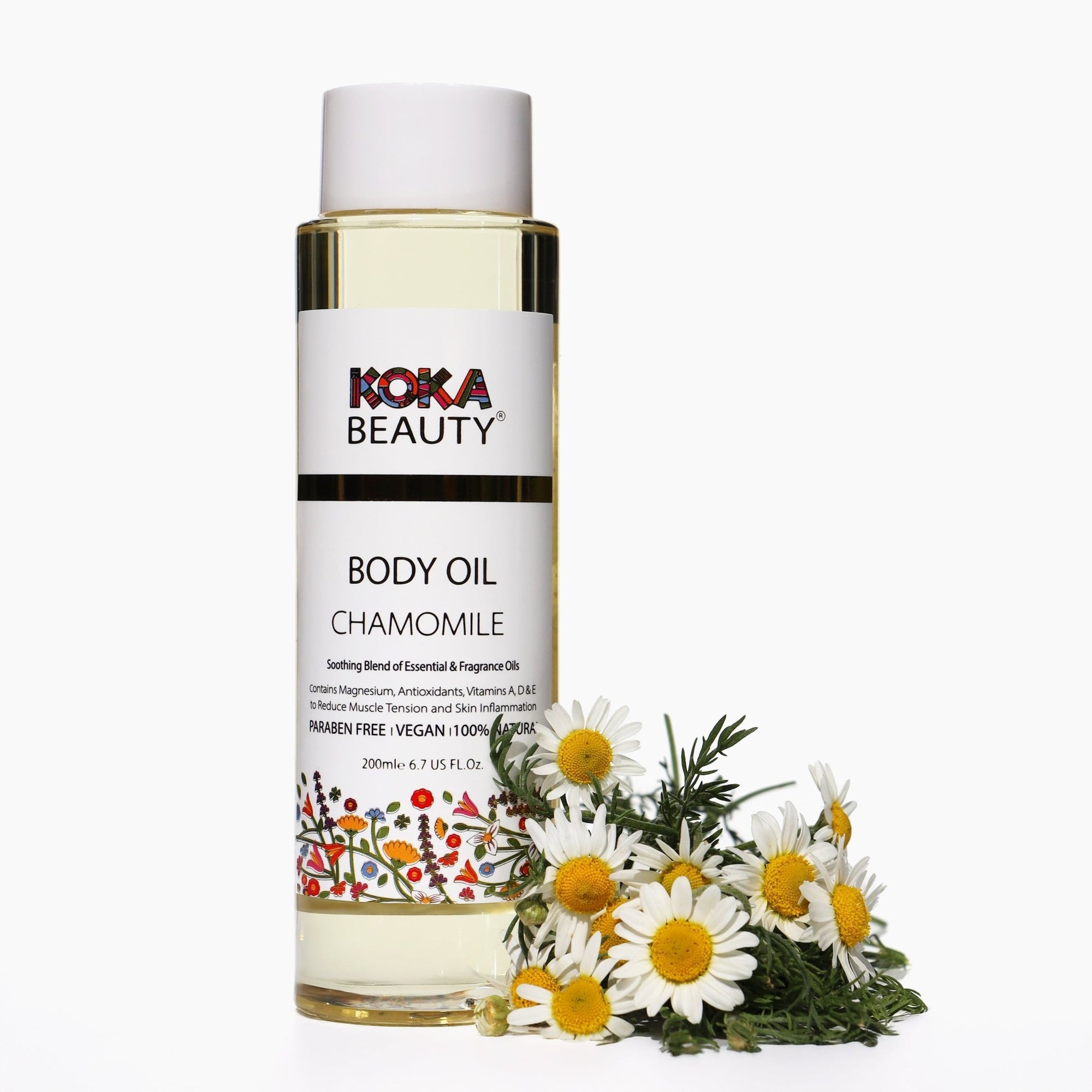 Chamomile Body Oil | Infused with Magnesium, Vitamin E & Chamomile Essential Oil - Koka Beauty