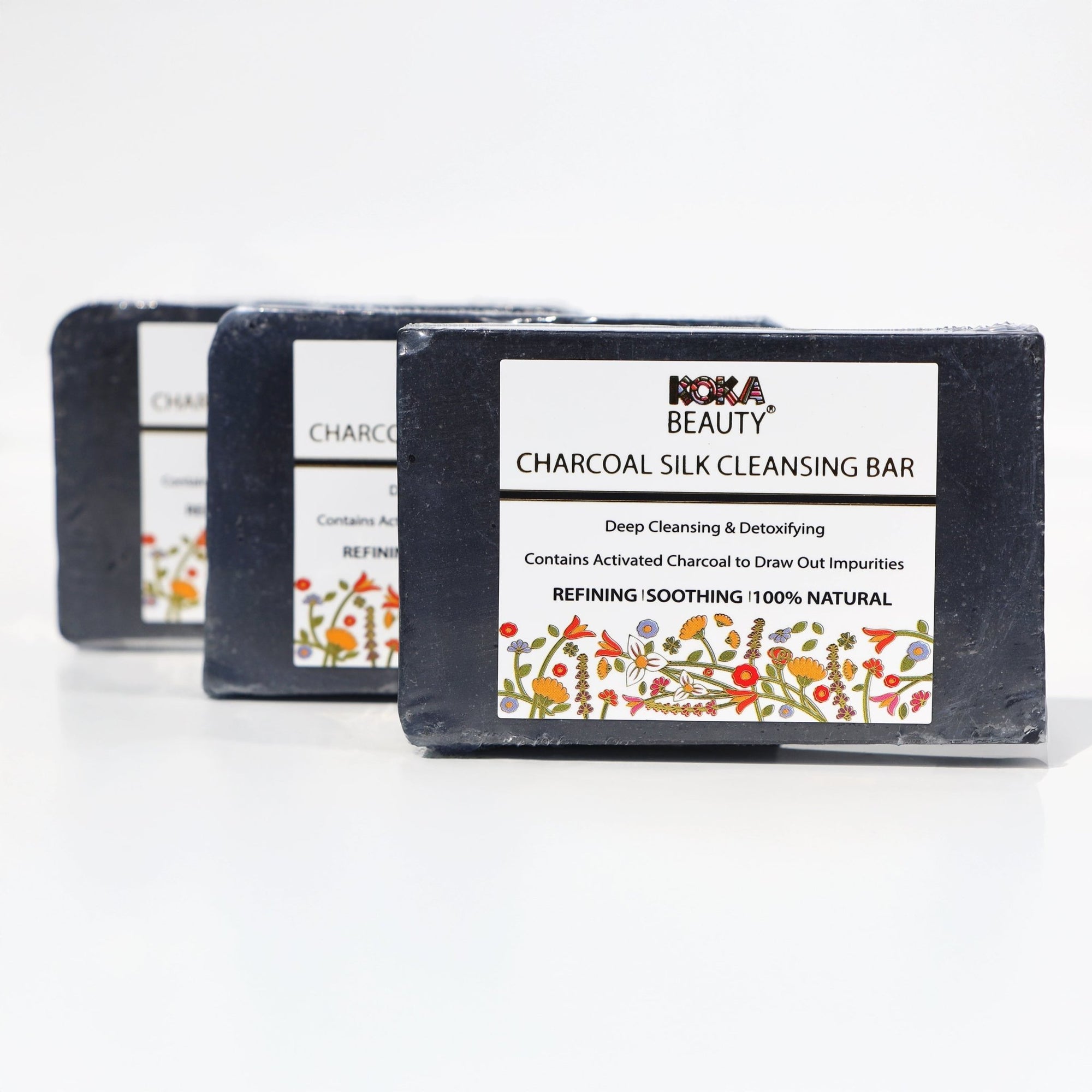 Charcoal Soap Made With Activated Charcoal & Silk - Koka Beauty