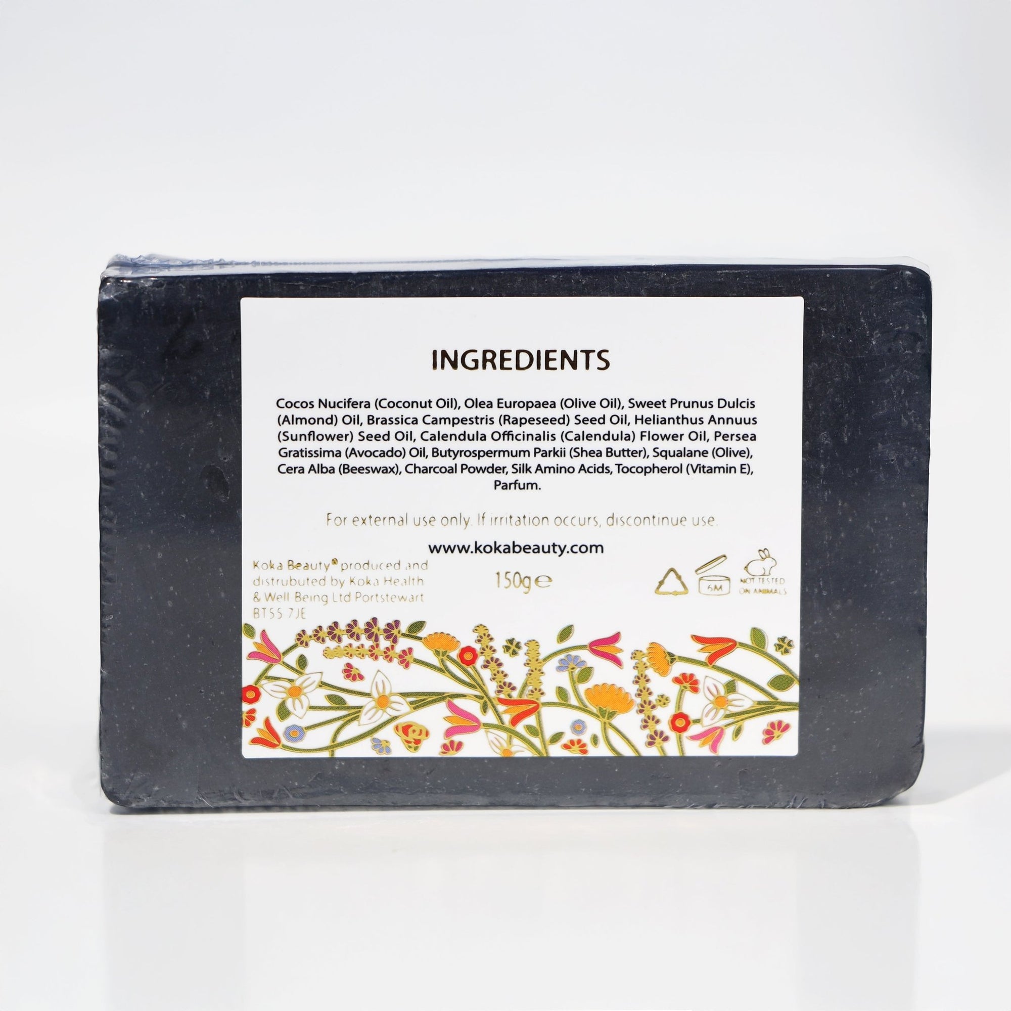 Charcoal Soap Made With Activated Charcoal & Silk - Koka Beauty