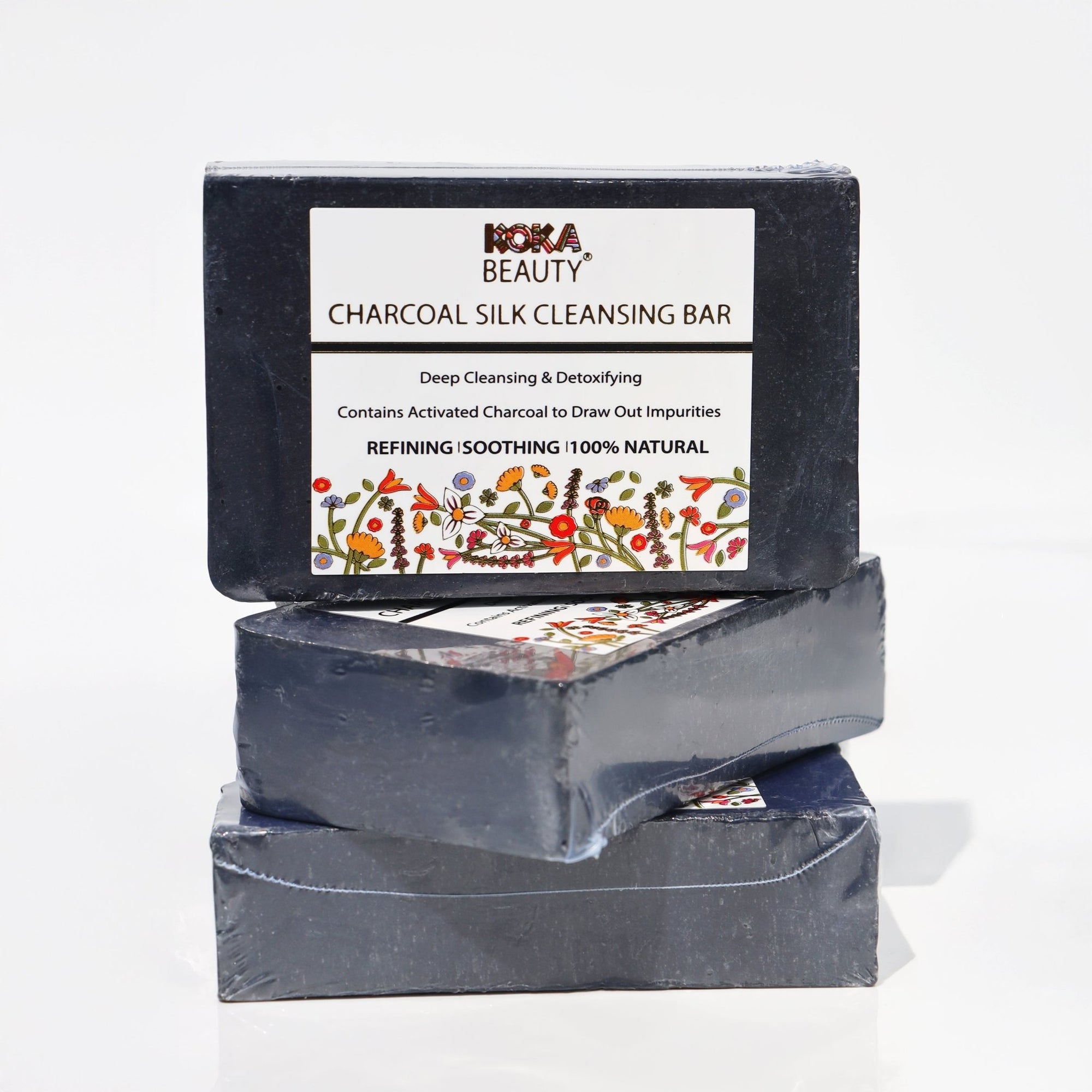 Charcoal Soap Made With Activated Charcoal & Silk - Koka Beauty