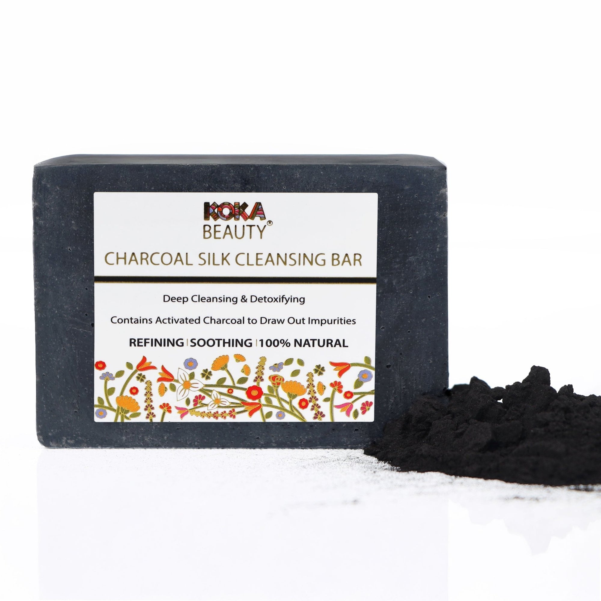Charcoal Soap Made With Activated Charcoal & Silk - Koka Beauty