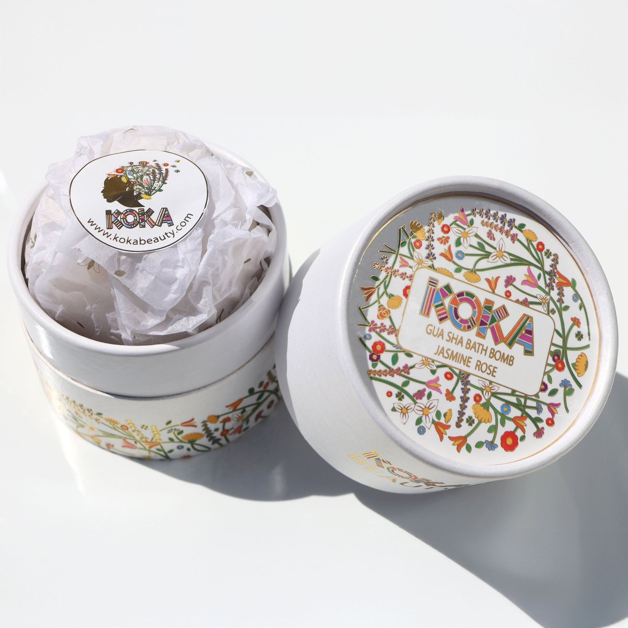 Jasmine Rose Silk Bath Bomb & Soap | Handmade with Jasmine & Rose Petals - Koka Beauty