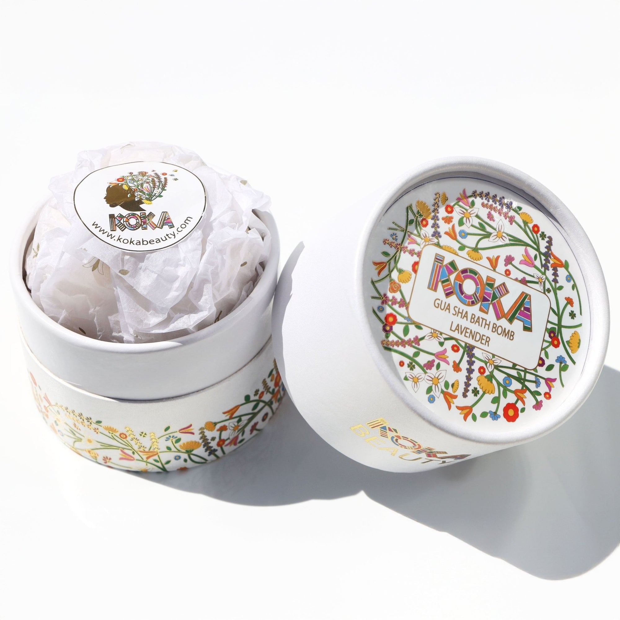 Lavender Silk Bath Bomb | Handmade with Cornflower Petals & Organic Lavender Flowers - Koka Beauty