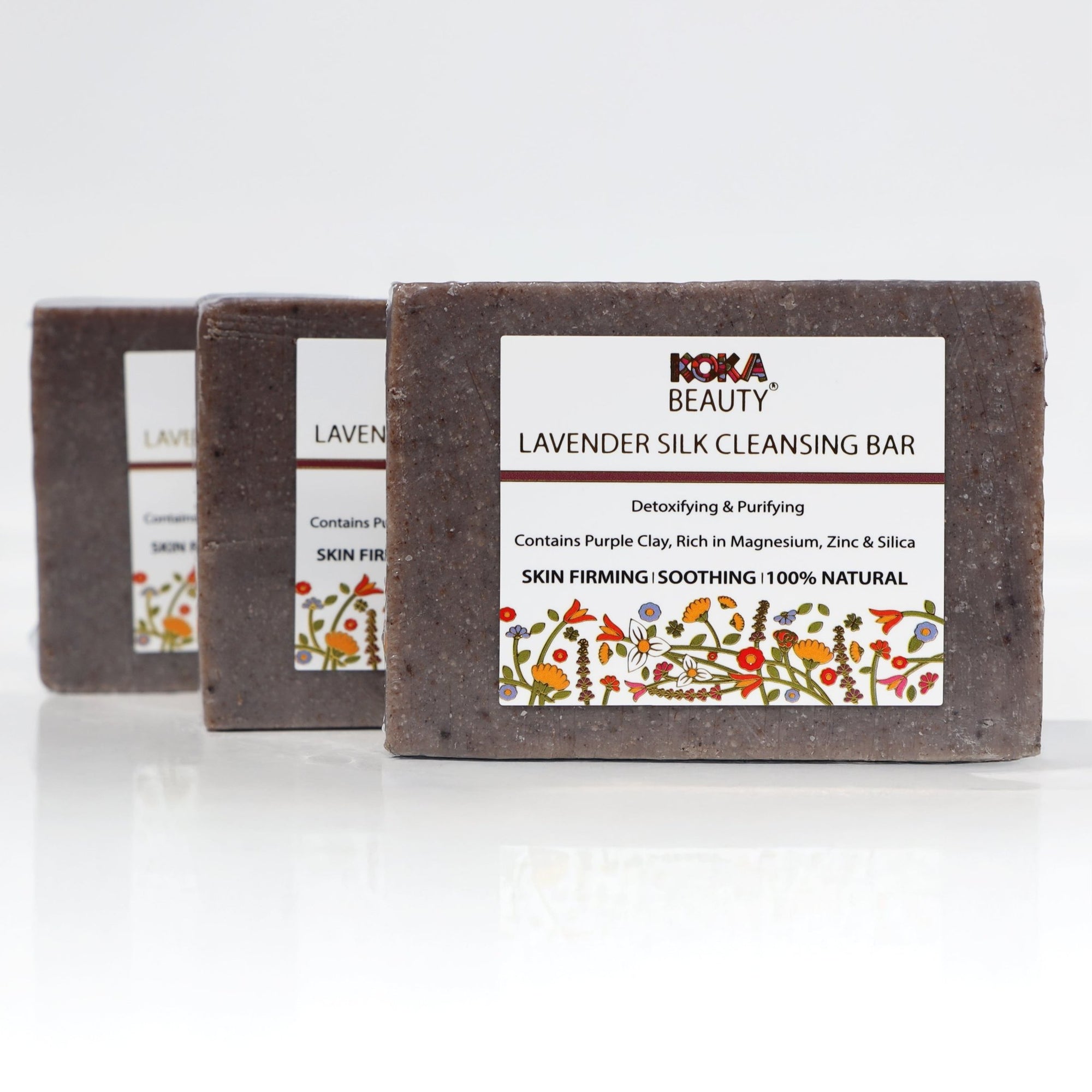 Lavender Soap Made With Brazilian Purple Clay, Silk & Crushed Lavender Petals - Koka Beauty