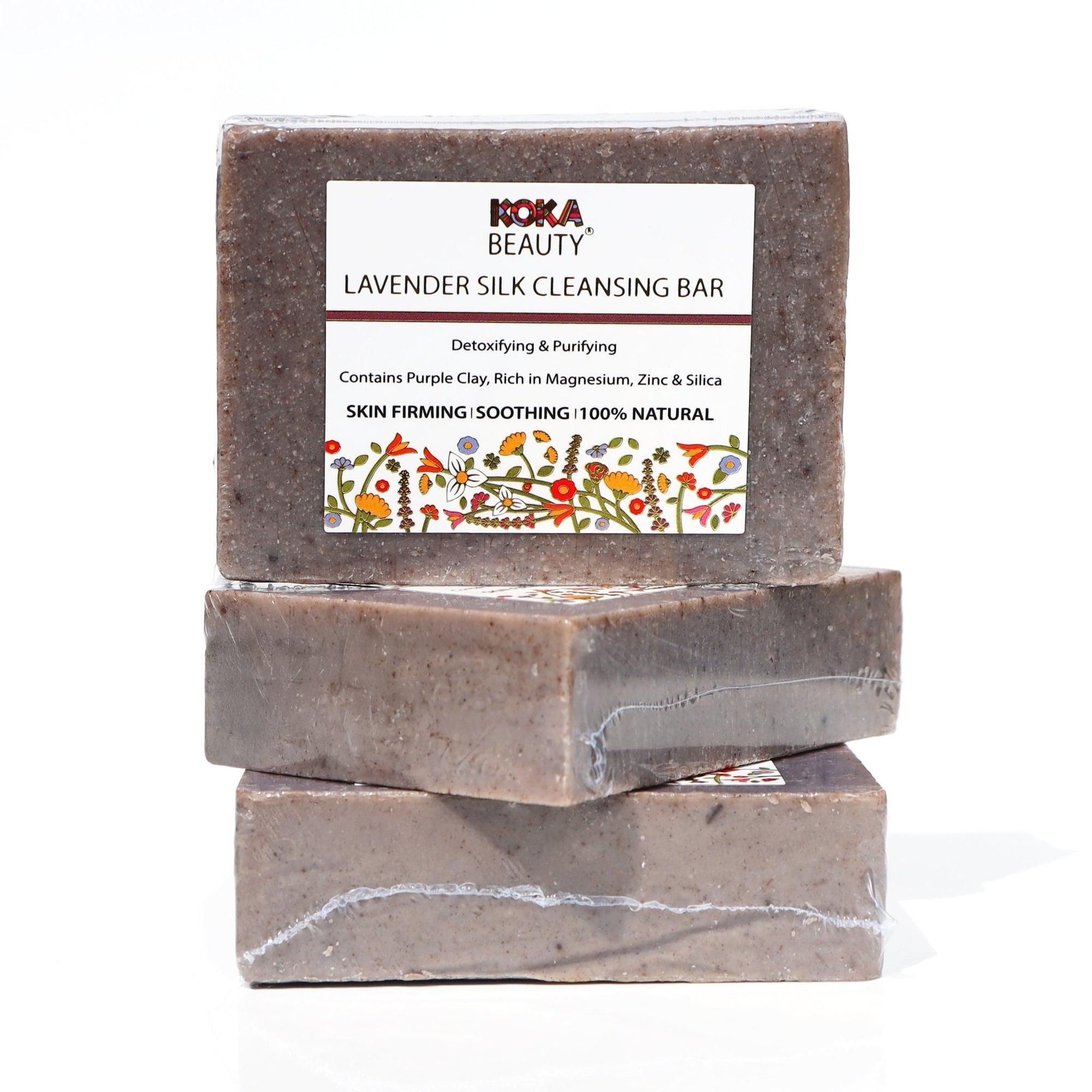 Lavender Soap Made With Brazilian Purple Clay, Silk & Crushed Lavender Petals - Koka Beauty