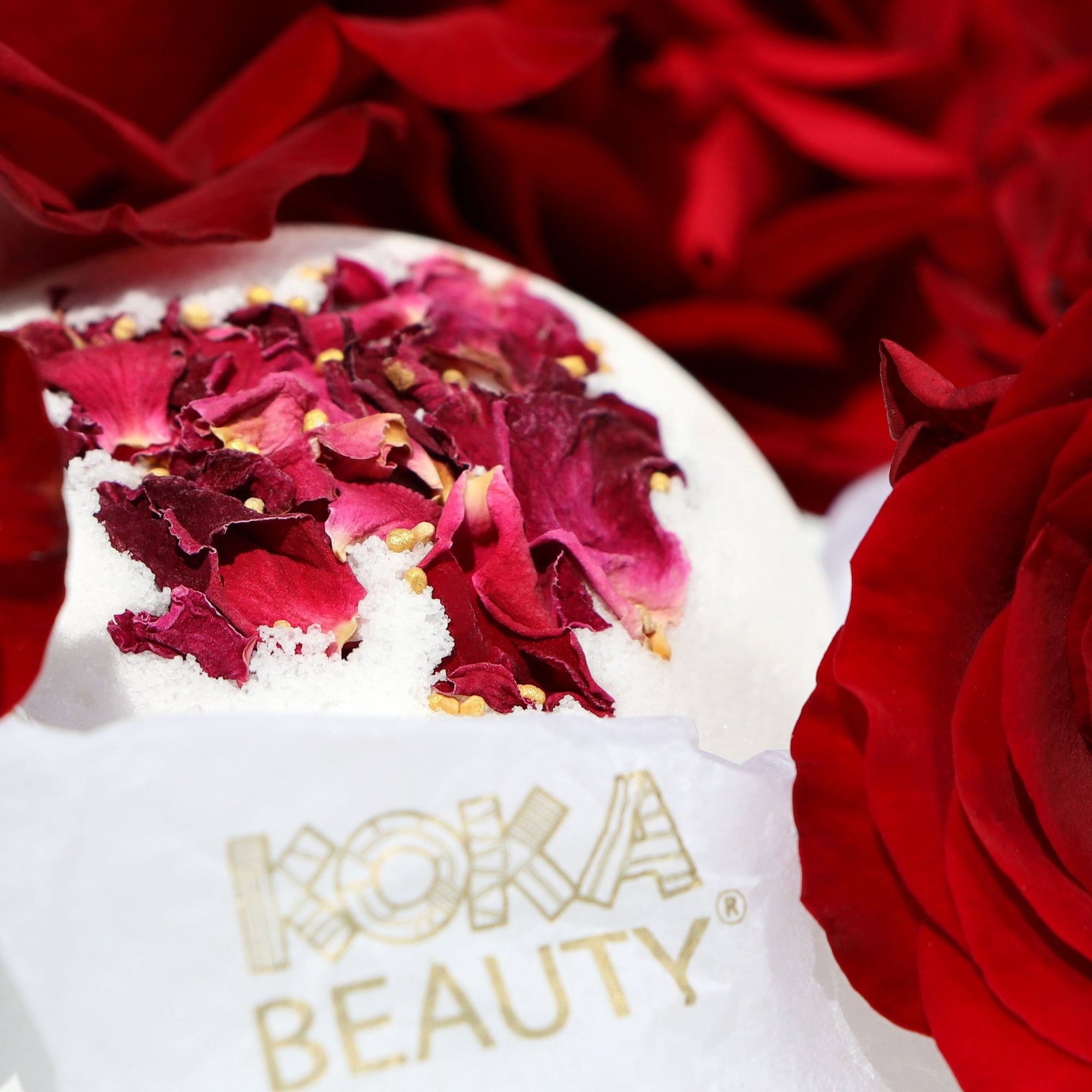 Rose Silk Bath Bomb | Handmade with Rose Petals - Koka Beauty