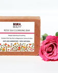 Rose Soap Made With Crushed Rose Petals, French Pink Clay & Silk - Koka Beauty