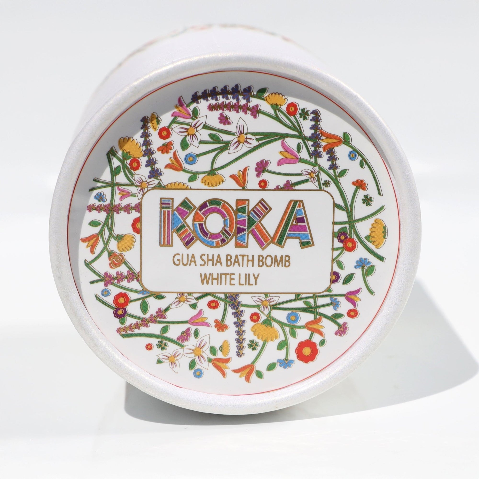 White Lily Silk Bath Bomb, Handmade with Pomegranate Flowers - Koka Beauty