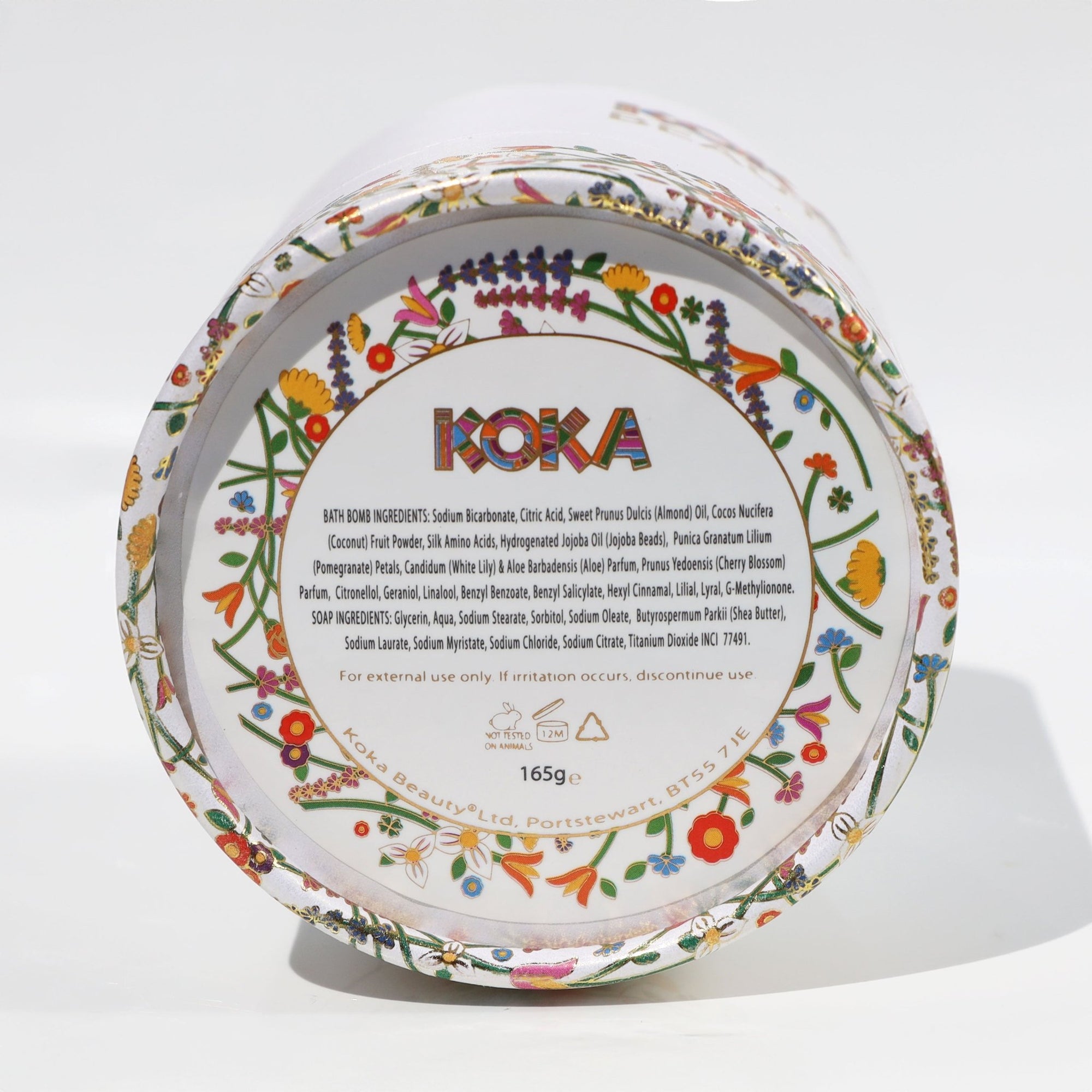 White Lily Silk Bath Bomb, Handmade with Pomegranate Flowers - Koka Beauty