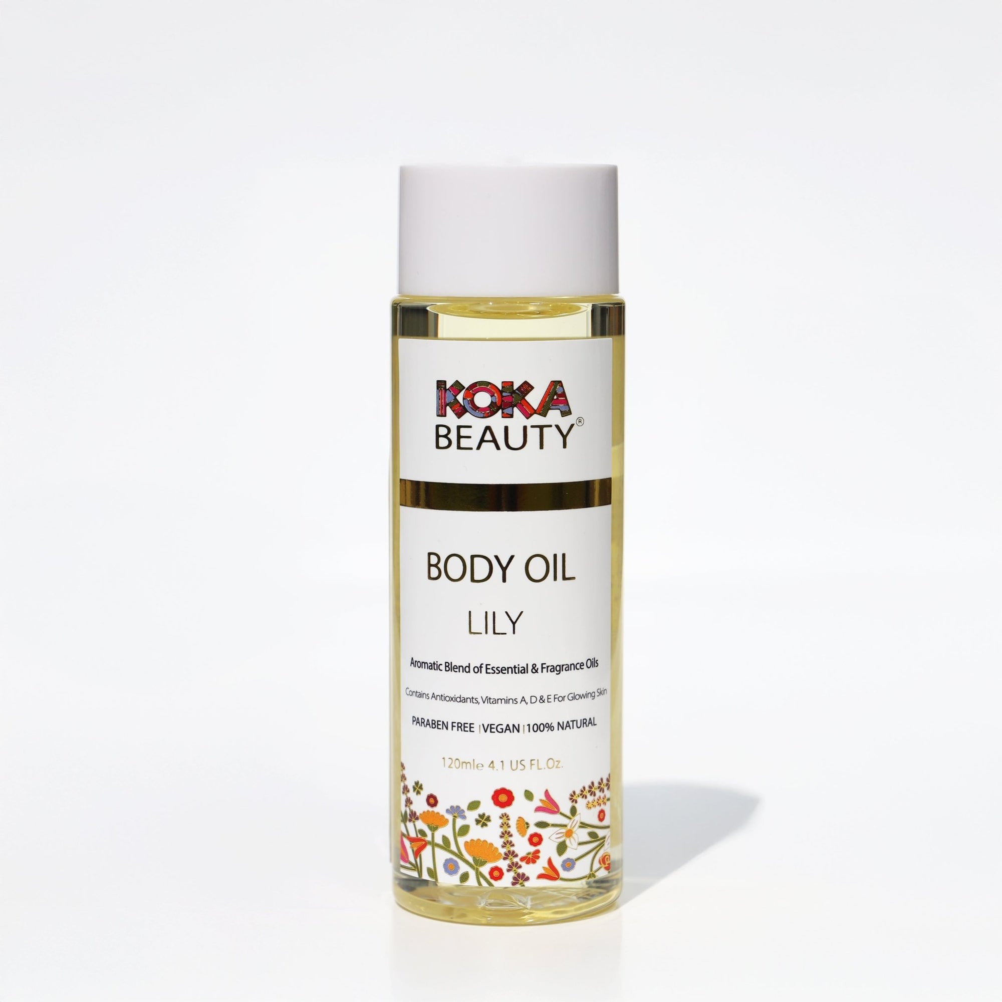 White Lily Body Oil - Fortified with Vitamin E and Lily Essential Oil, 120 ml-Koka Beauty