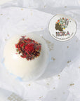 White Lily Silk Bath Bomb | Handmade with Pomegranate Flowers - Koka Beauty